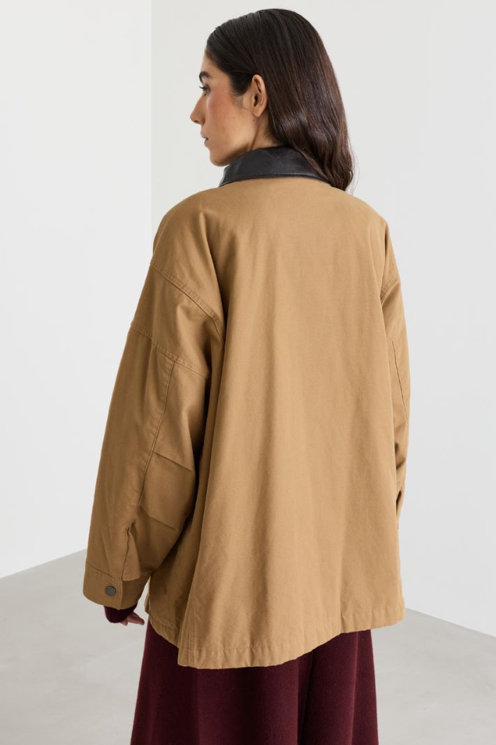 Veste ouatinée en toile - CHAMEAU - Intrend - 4