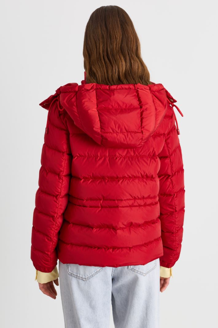Short padded jacket in water-repellent taffeta - RED - Intrend - 4