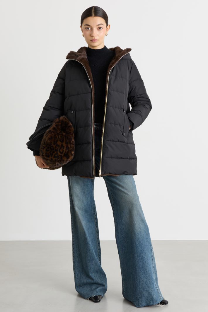 Quilted coat - BLACK - Intrend