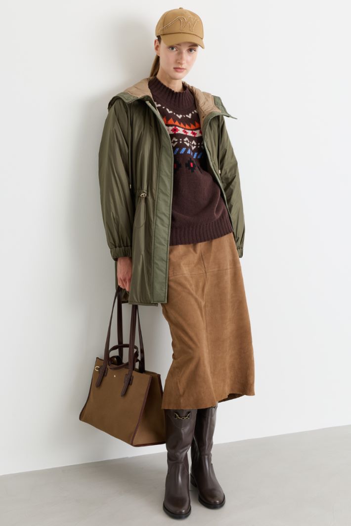 Padded hooded parka - GREEN - Intrend