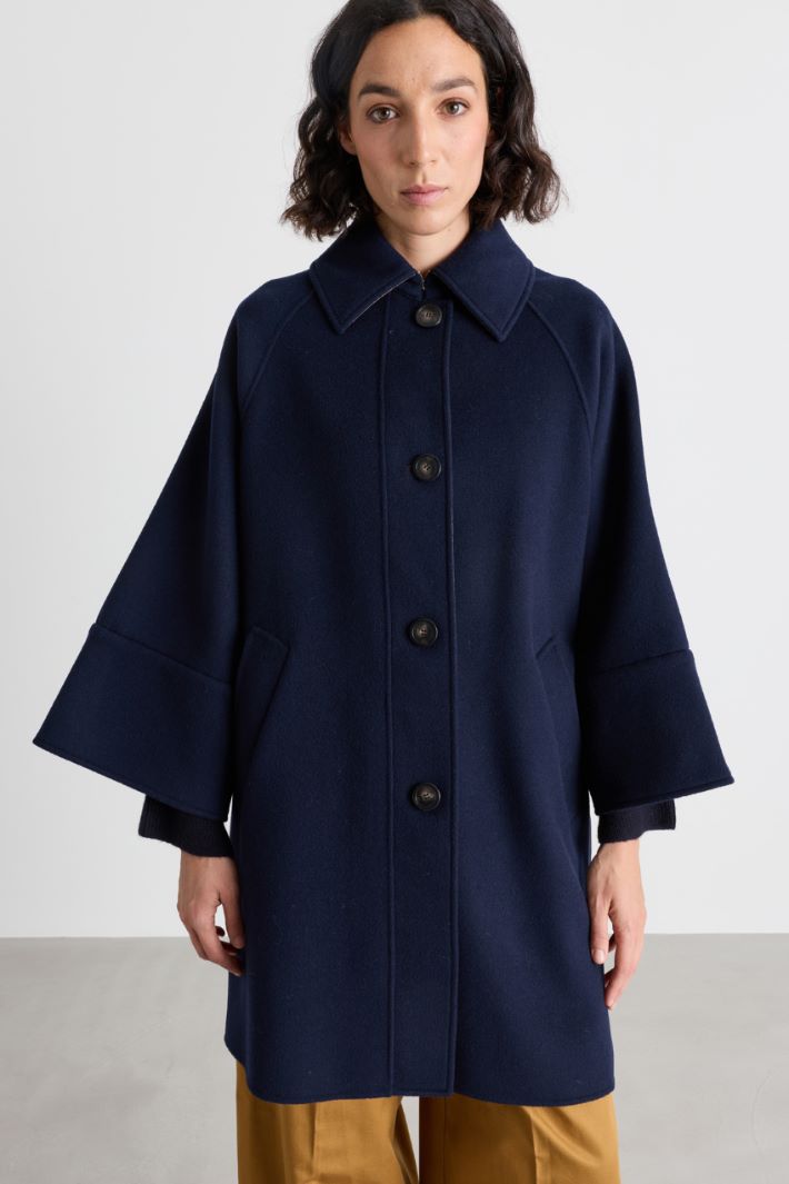 Cappotto in doppio drap - BLU - Intrend - 2