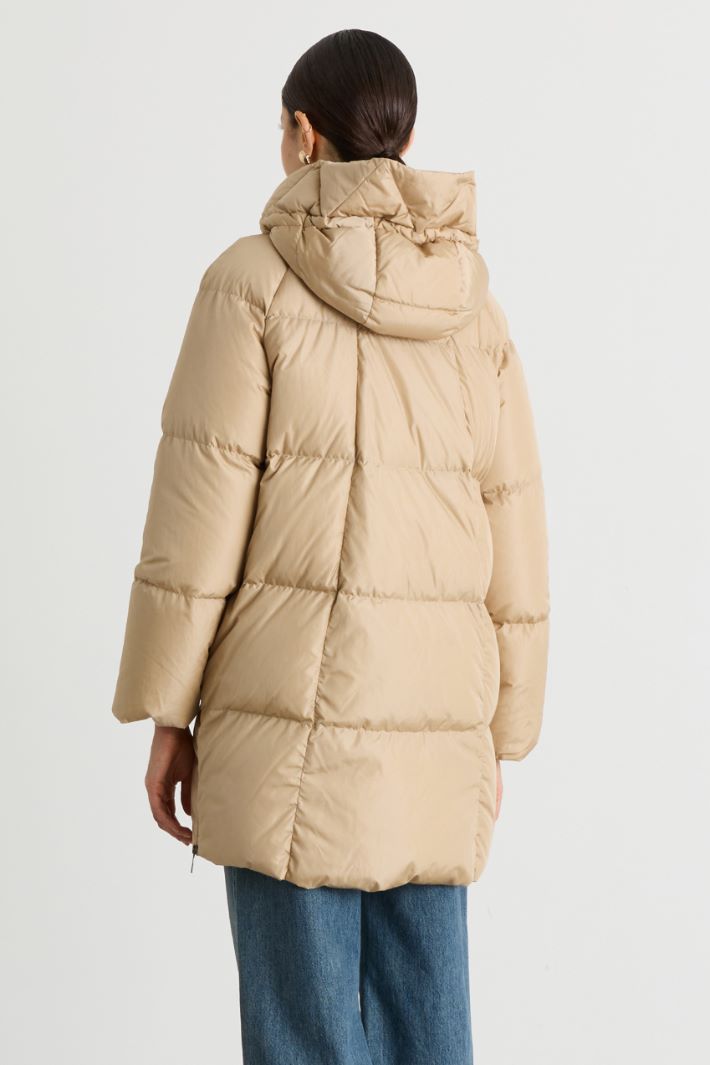Quilted taffeta puffer jacket - CAMEL - Intrend - 4