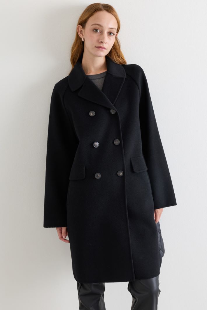 Double-sided drap coat - BLACK - Intrend - 2