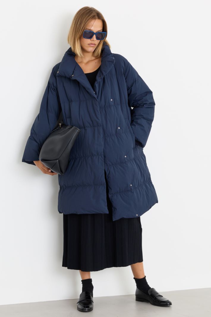 Quilted Puffer Jacket - BLUE - Intrend