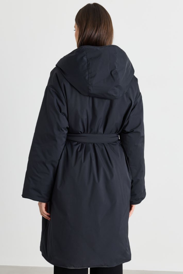 Doudoune réversible en twill déperlant - NOIR - Intrend - 4