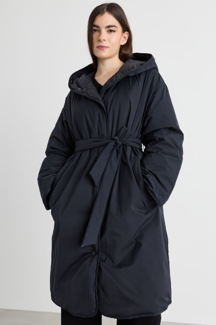 Doudoune réversible en twill déperlant - NOIR - Intrend - 2