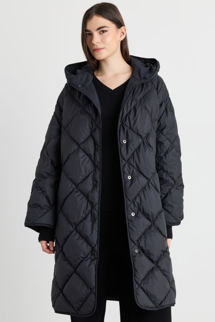 Doudoune réversible en twill déperlant - NOIR - Intrend - 3