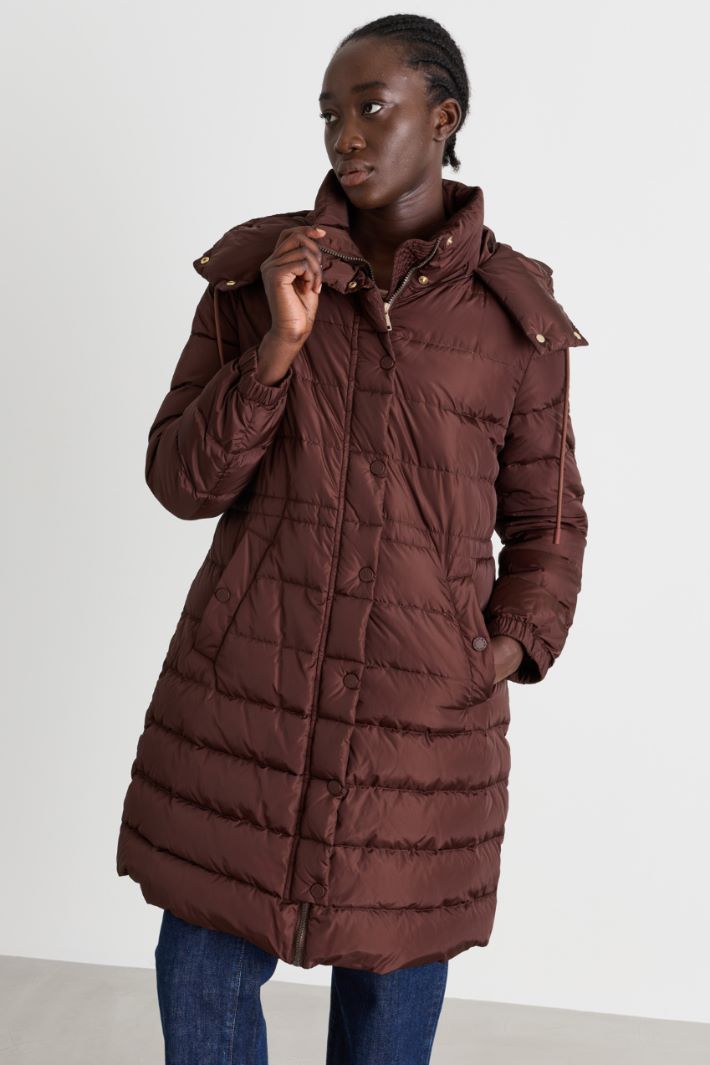 Doudoune cocoon en taffetas déperlant - MARRON - Intrend - 2