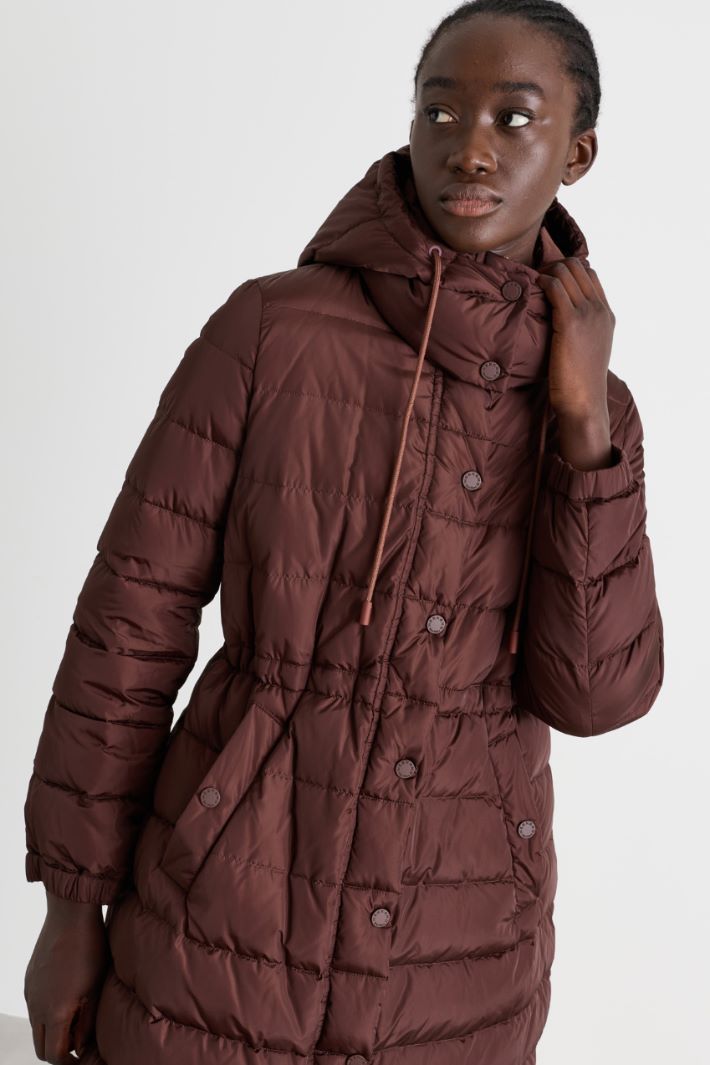 Doudoune cocoon en taffetas déperlant - MARRON - Intrend - 3