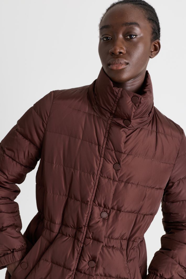Doudoune cocoon en taffetas déperlant - MARRON - Intrend - 4