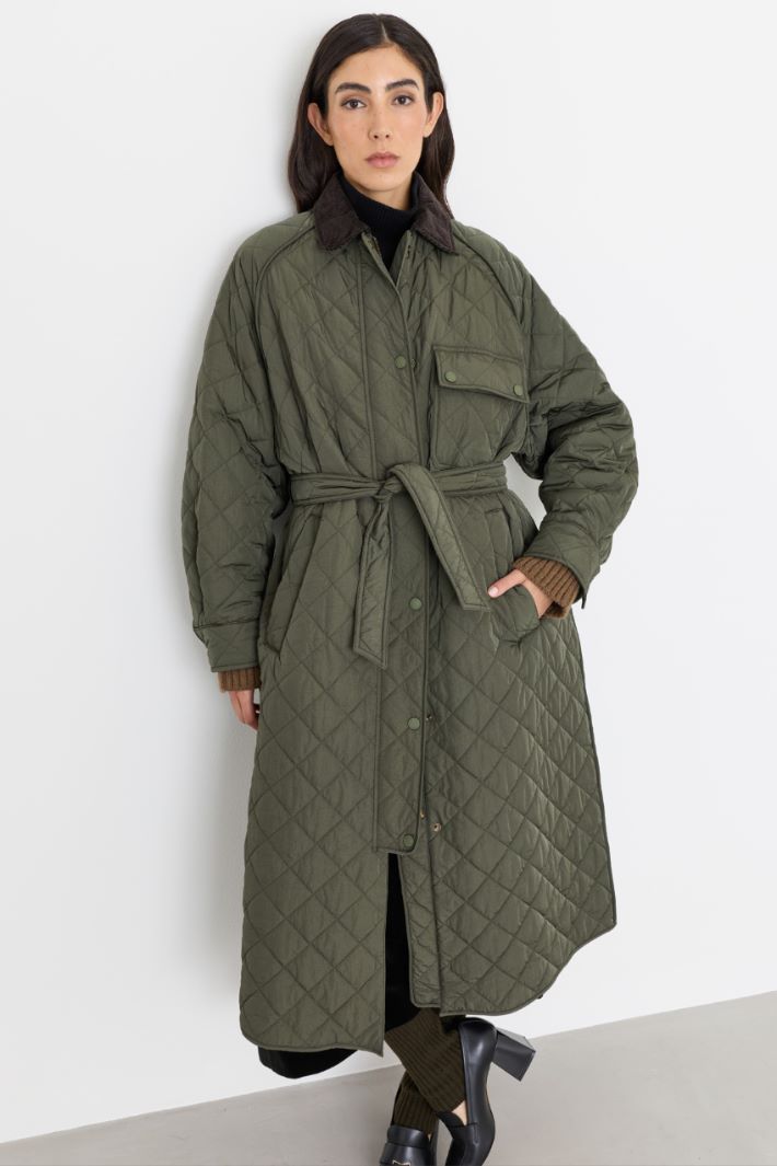 Manteau en taffetas déperlant - VERT - Intrend - 2