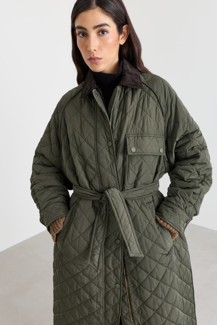 Manteau en taffetas déperlant - VERT - Intrend - 3