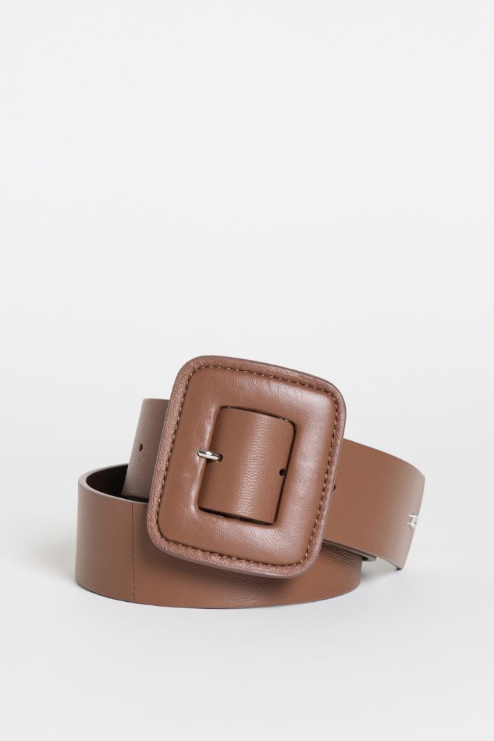 Sheepskin belt - BROWN - Intrend