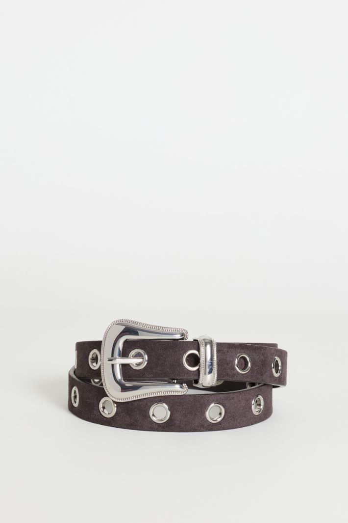 Velvet-Finish Jersey Belt - BROWN - Intrend