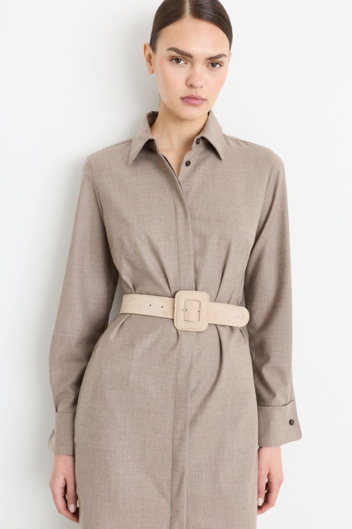 Suede belt - BEIGE - Intrend - 3