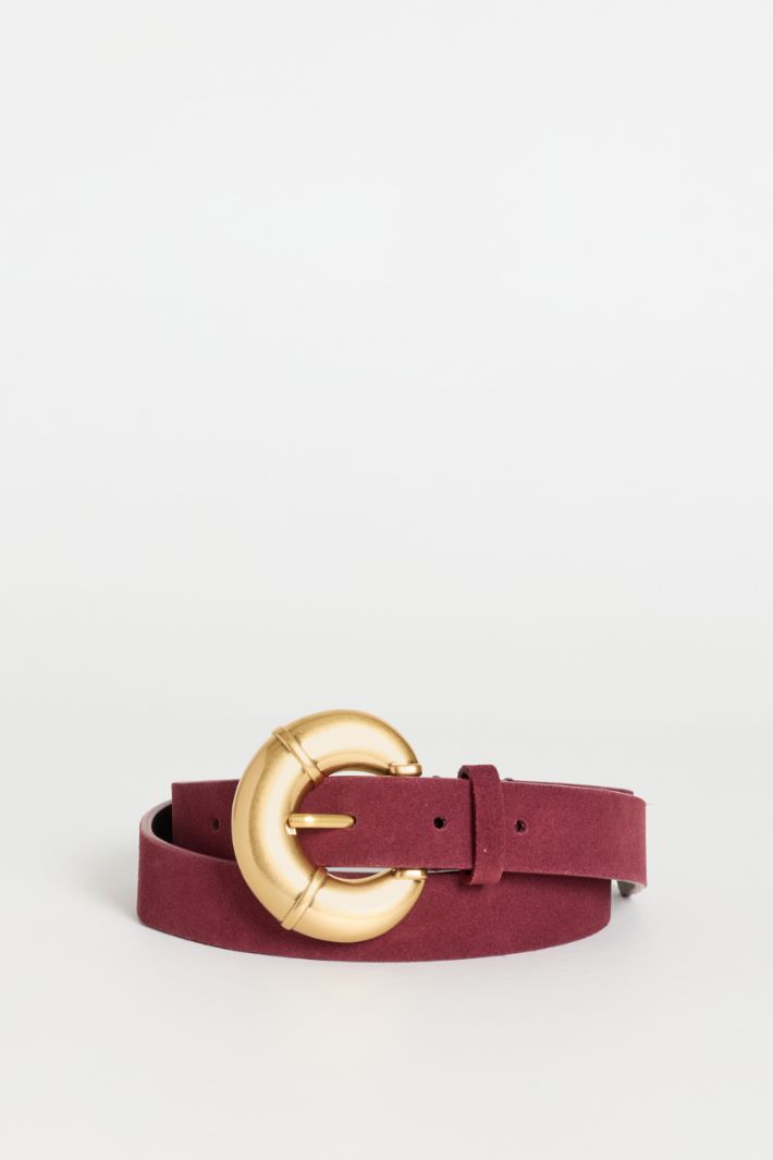 Leather Belt - RED - Intrend