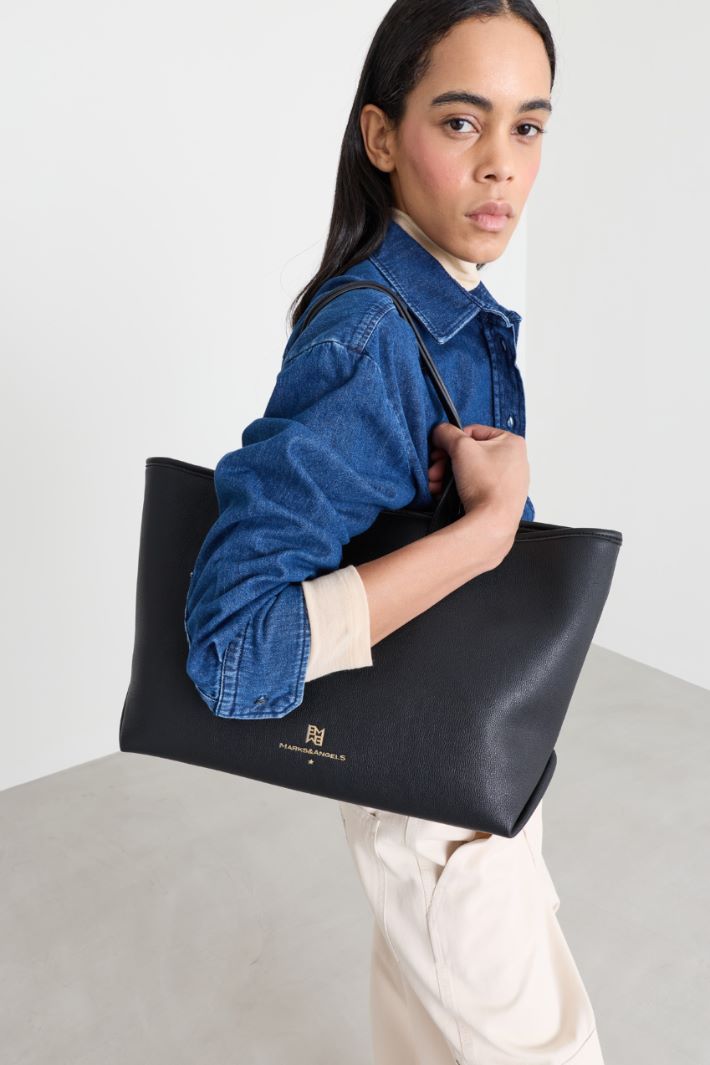 Maxi shopper bag - BLACK - Intrend - 5