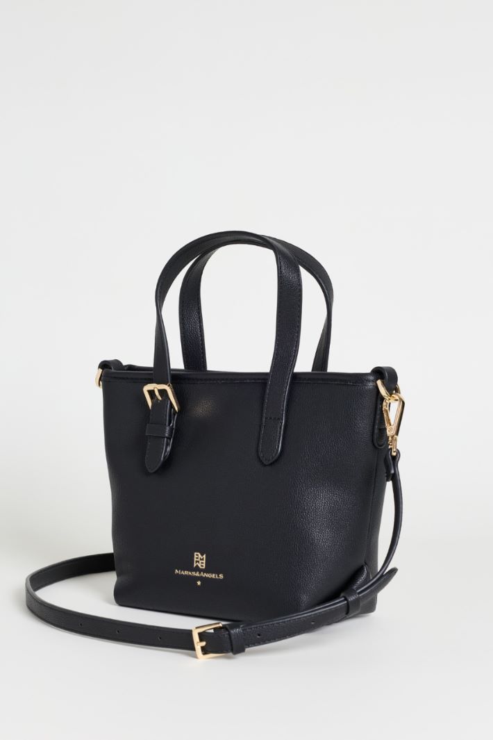 Coated fabric cross-body bag - BLACK - Intrend - 2