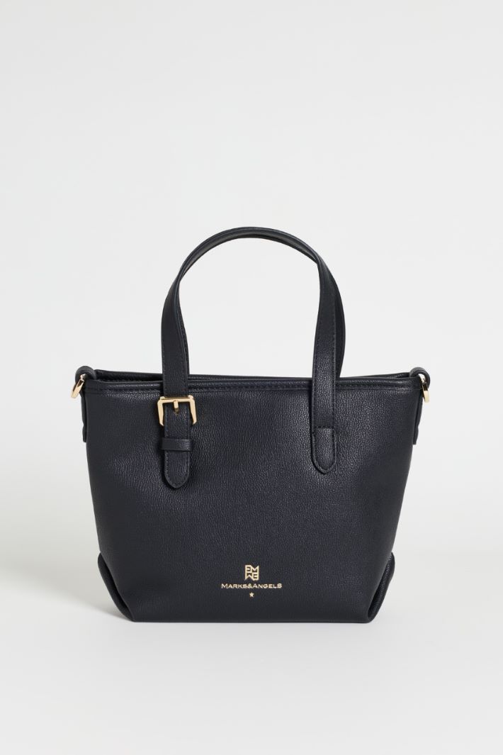 Coated fabric cross-body bag - BLACK - Intrend