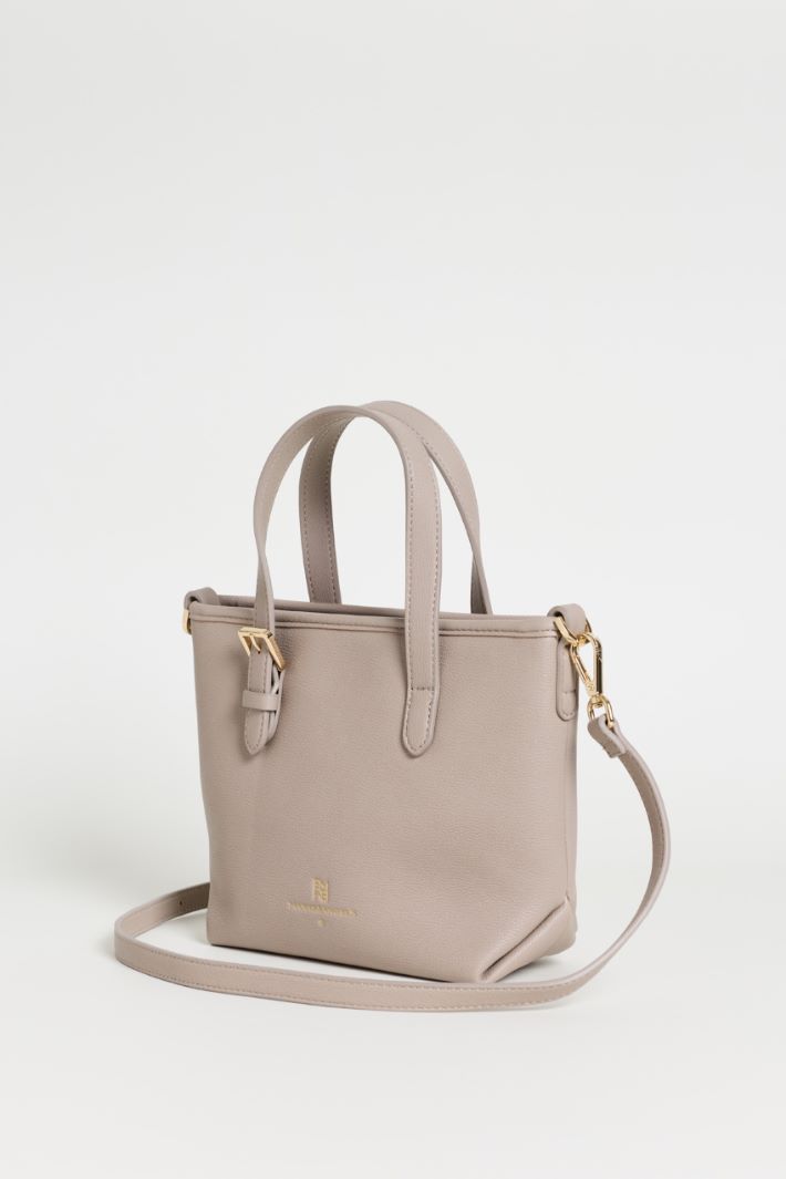 Coated fabric cross-body bag - GREY - Intrend - 2