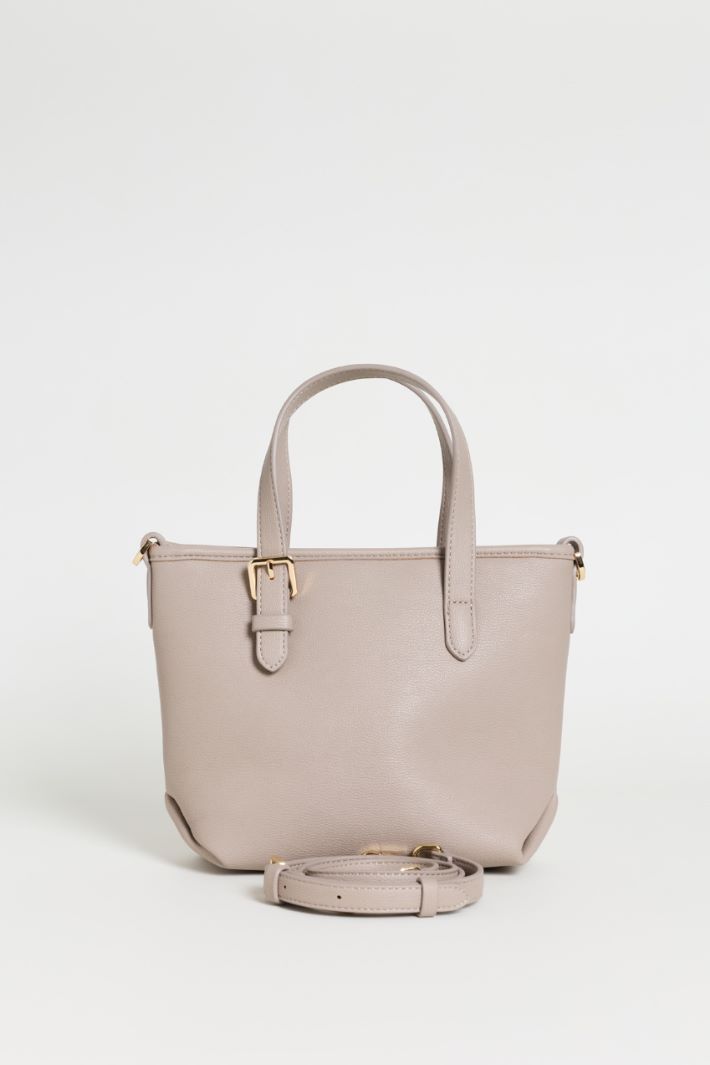 Coated fabric cross-body bag - GREY - Intrend - 3