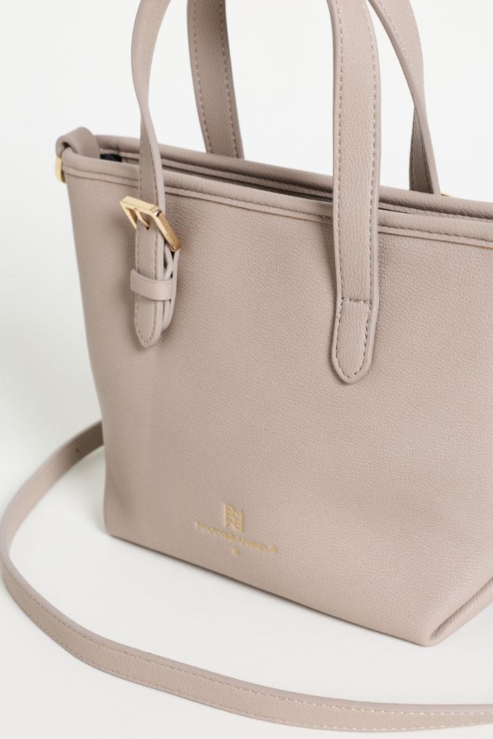 Coated fabric cross-body bag - GREY - Intrend - 4