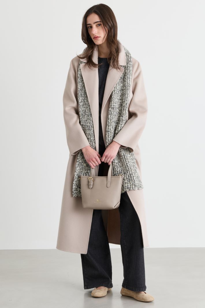 Coated fabric cross-body bag - GREY - Intrend - 5