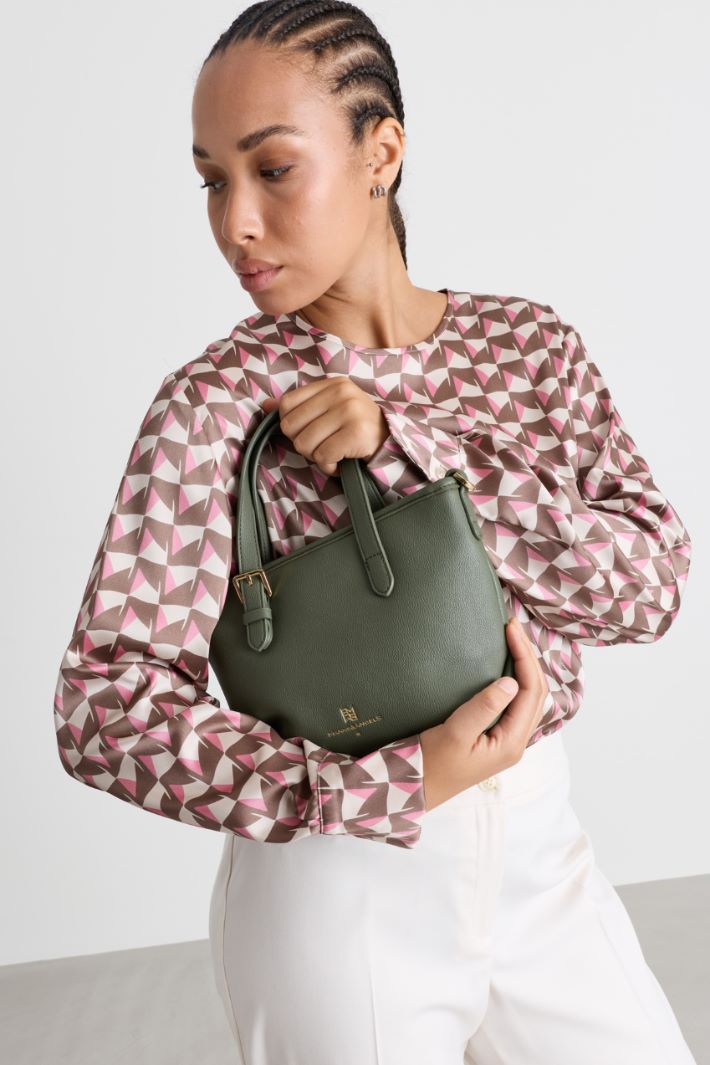 Crossbody in tessuto spalmato - VERDE - Intrend - 5