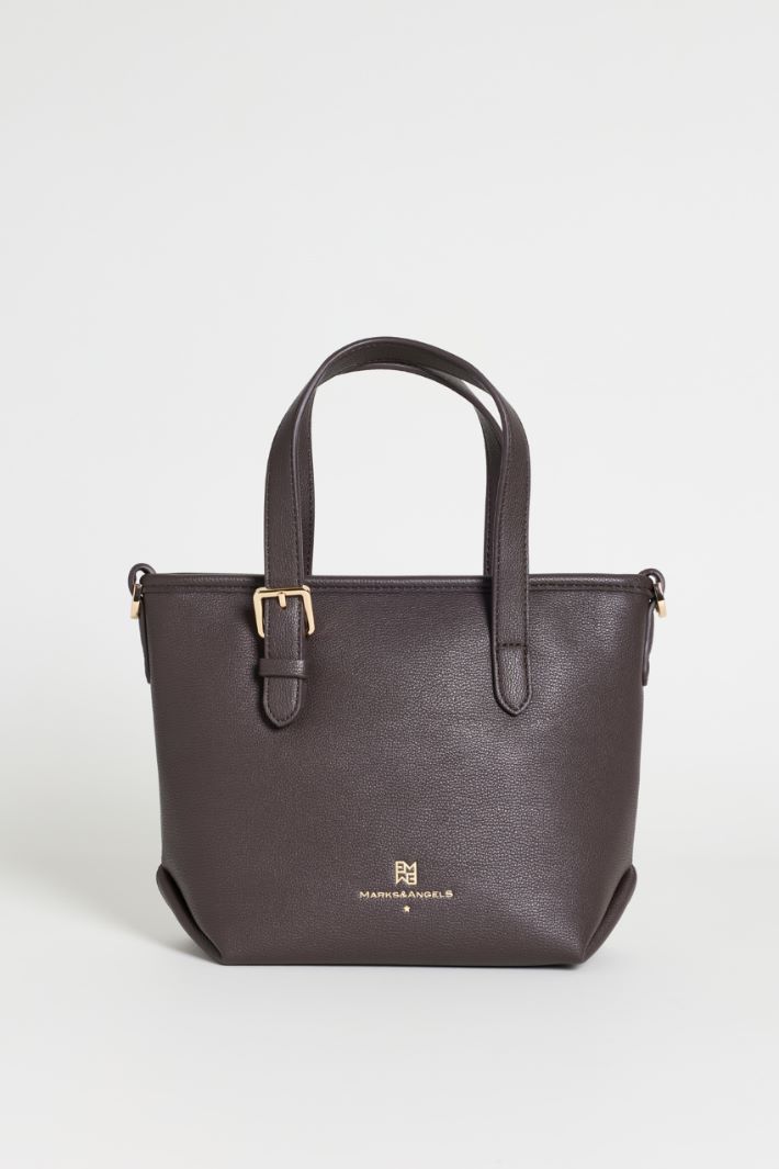 Coated fabric cross-body bag - BROWN - Intrend