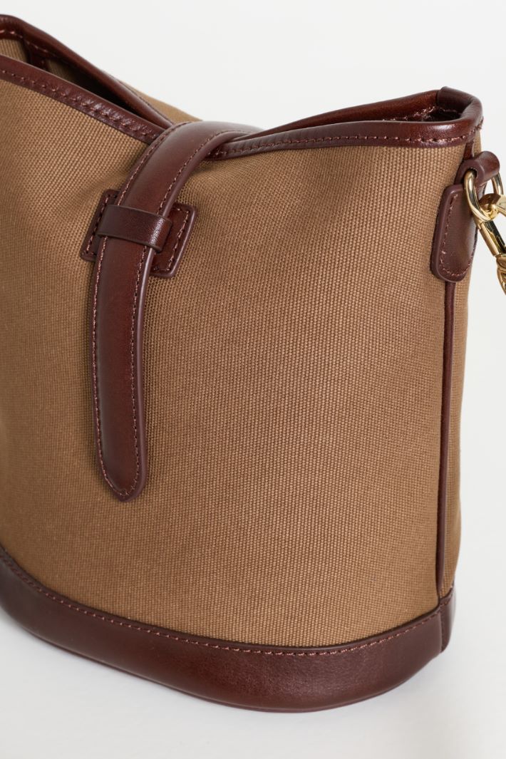 Canvas bucket bag - BROWN - Intrend - 4