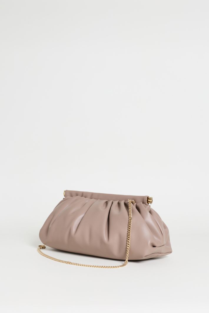 Oversized Coated Jersey Clutch - BEIGE - Intrend - 2