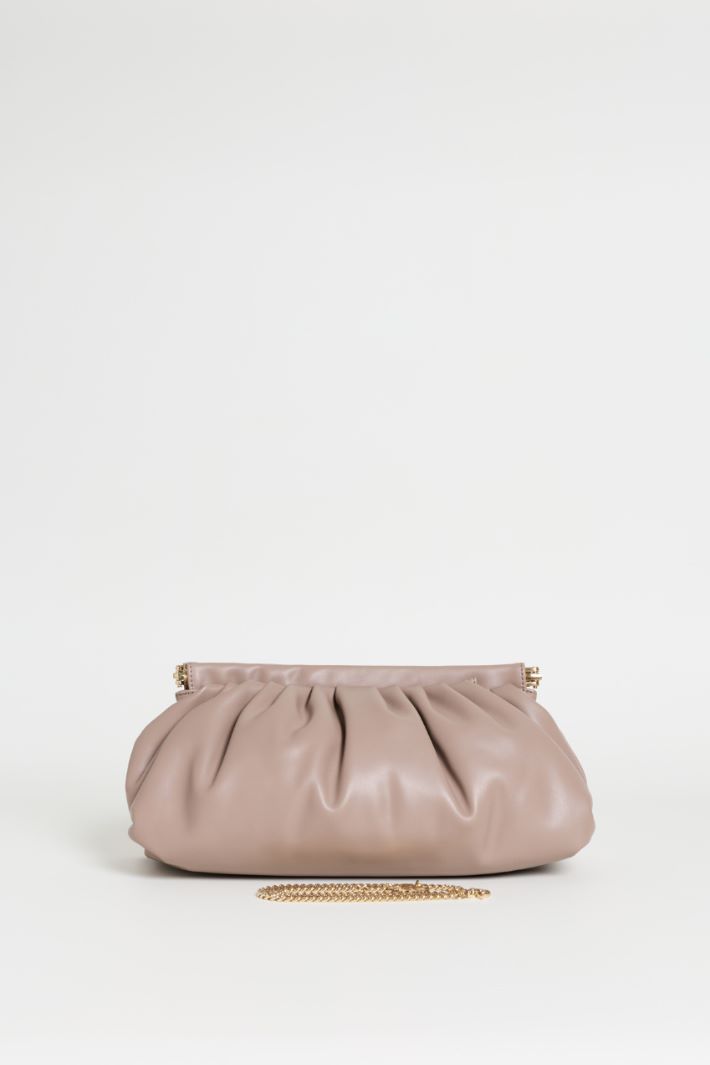 Oversized Coated Jersey Clutch - BEIGE - Intrend - 3