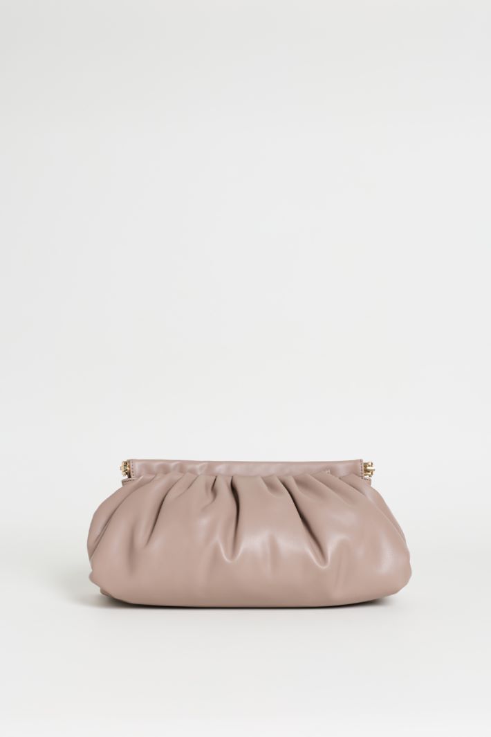 Oversized Coated Jersey Clutch - BEIGE - Intrend