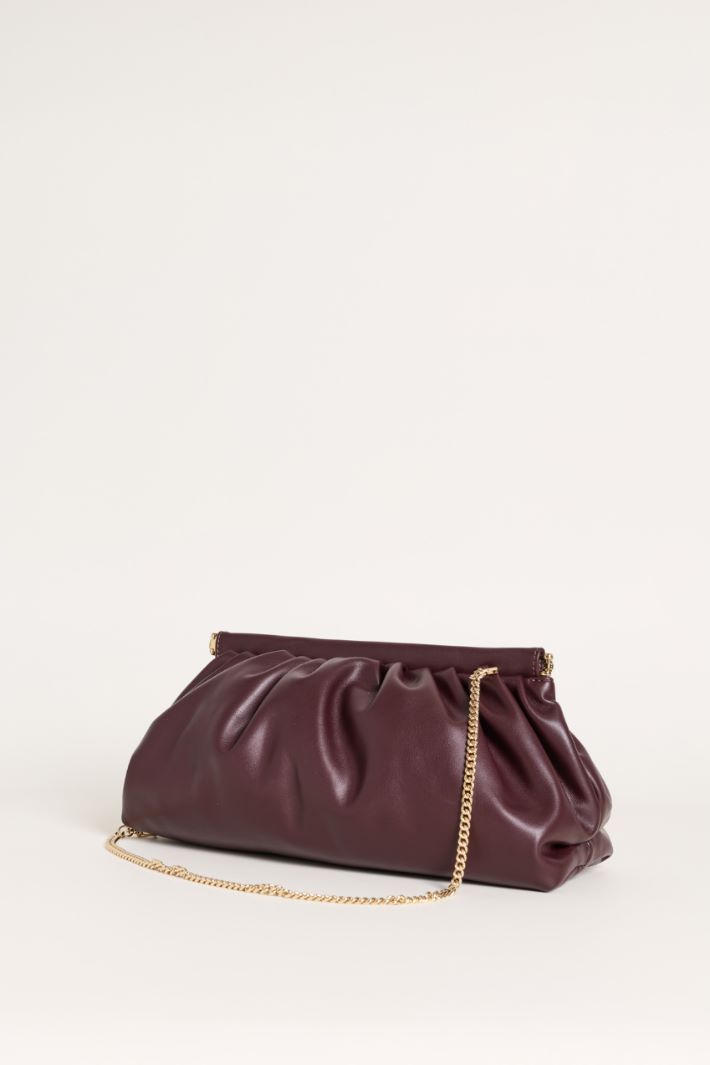 Oversized Coated Jersey Clutch - BORDEAUX - Intrend - 2