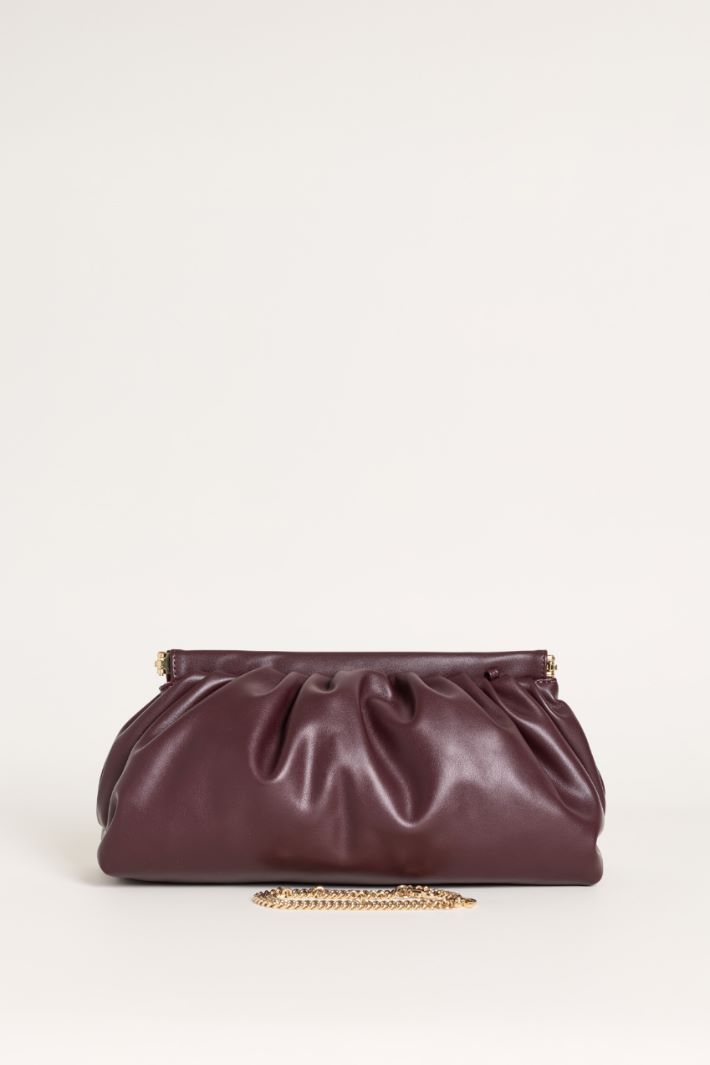 Oversized Coated Jersey Clutch - BORDEAUX - Intrend - 3