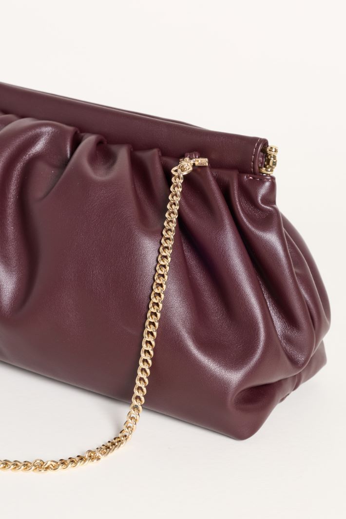 Oversized Coated Jersey Clutch - BORDEAUX - Intrend - 4