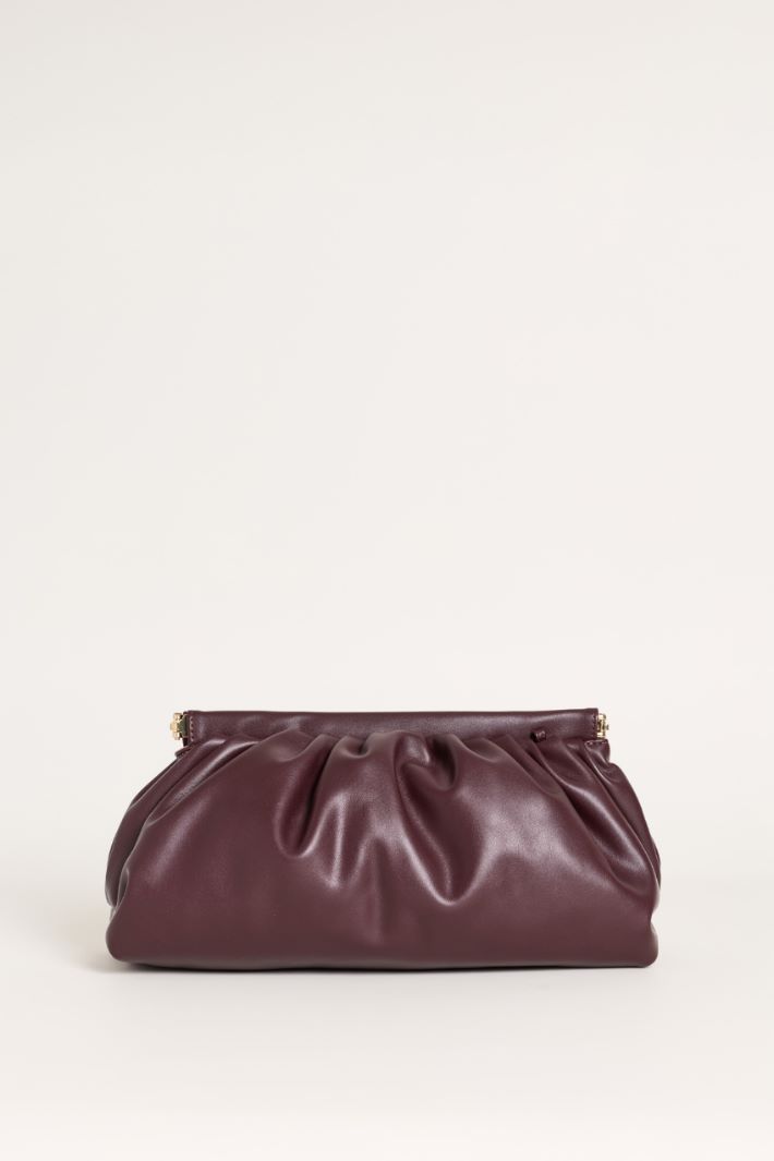 Oversized Coated Jersey Clutch - BORDEAUX - Intrend