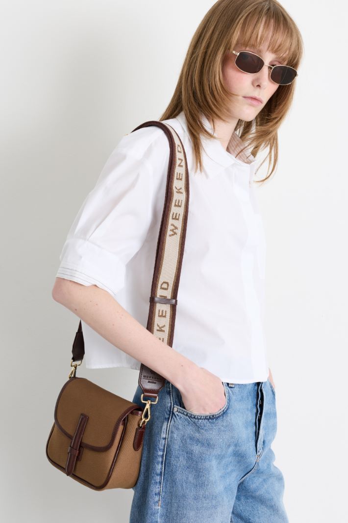 Small Canvas Shoulder Bag - BROWN - Intrend - 5