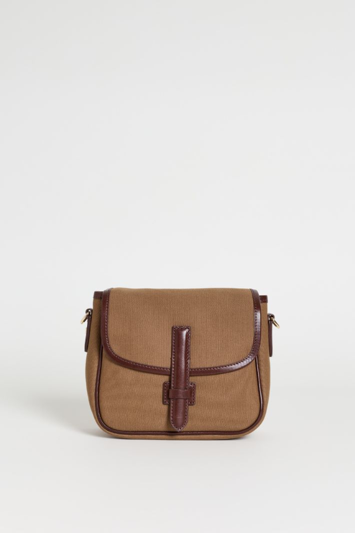 Small Canvas Shoulder Bag - BROWN - Intrend