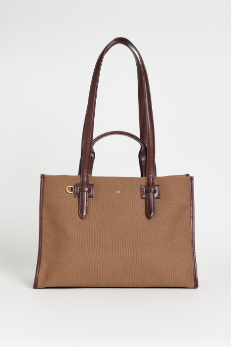 Canvas and leather tote bag - Intrend