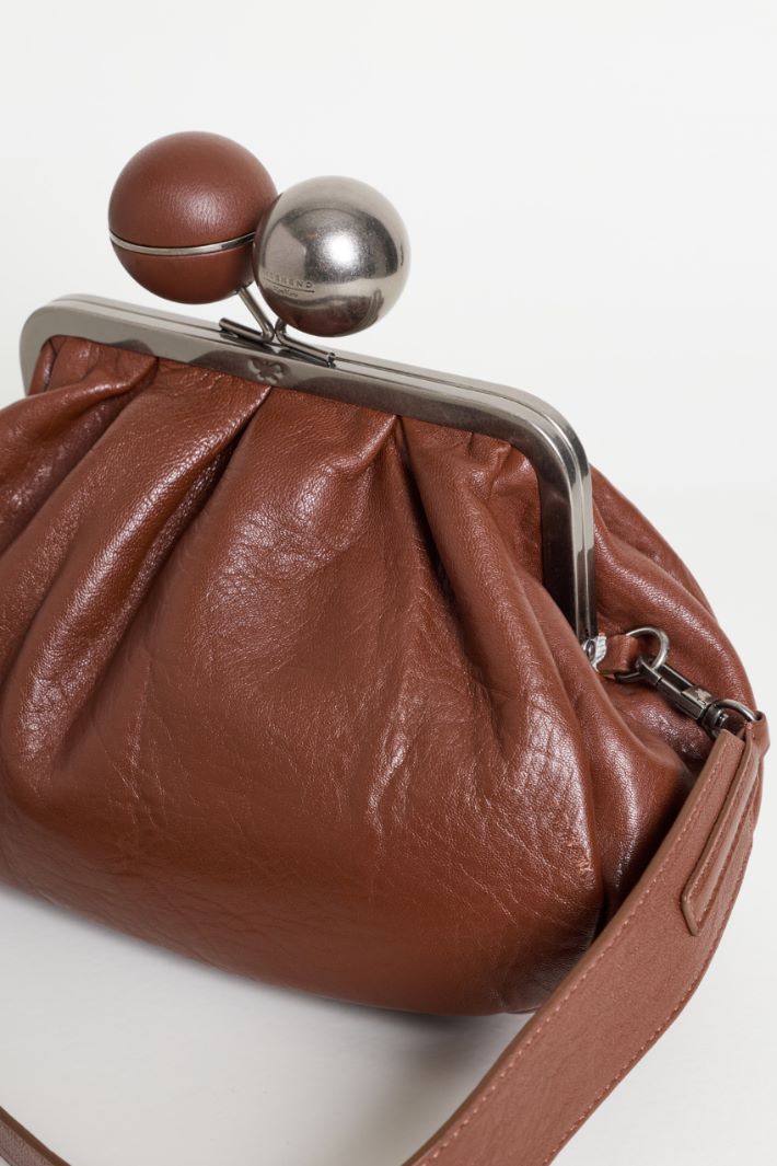 Leather Clutch - BROWN - Intrend - 4