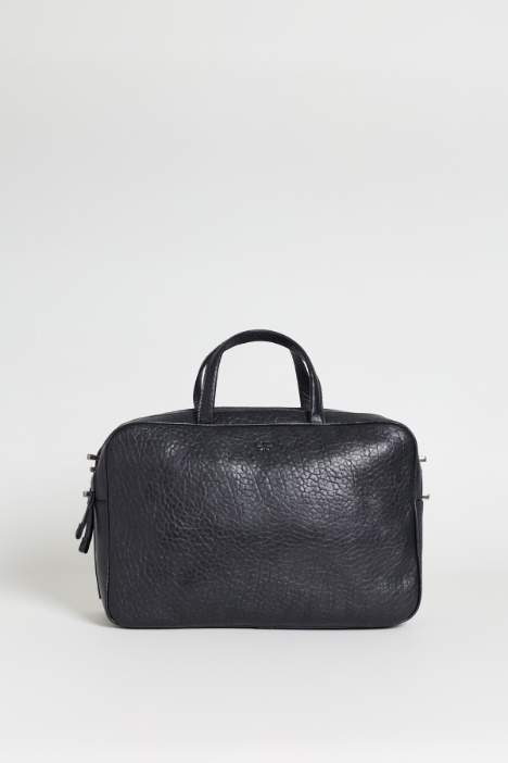 Tumbled Leather Bowling Bag - Intrend