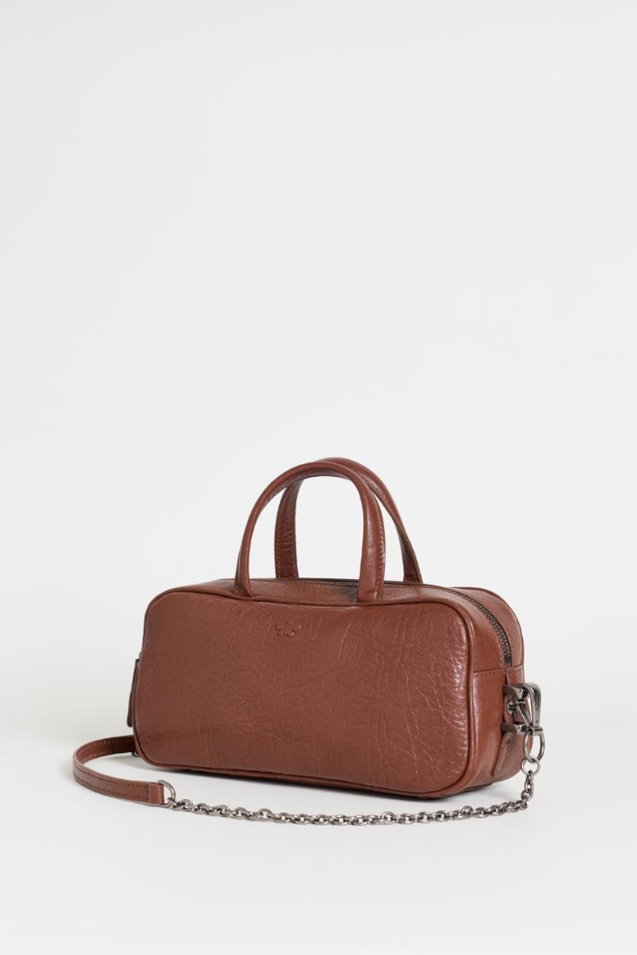 Leather bowling bag - BROWN - Intrend - 2