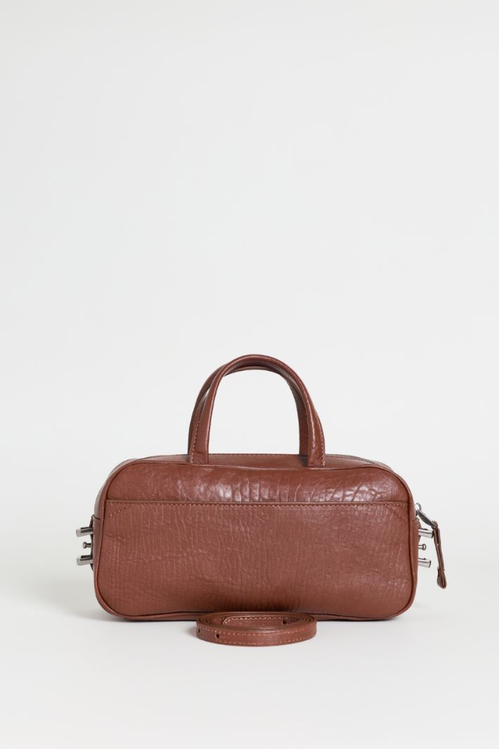Leather bowling bag - BROWN - Intrend - 3