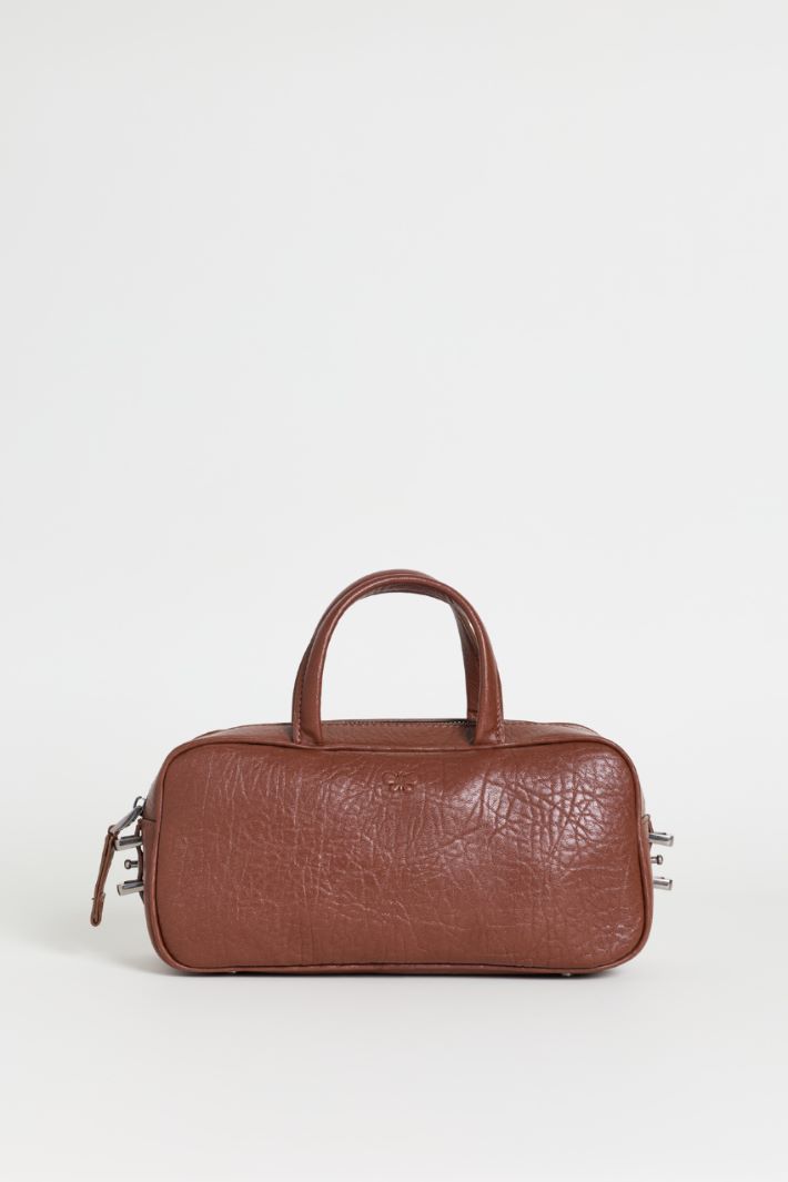 Leather bowling bag - BROWN - Intrend