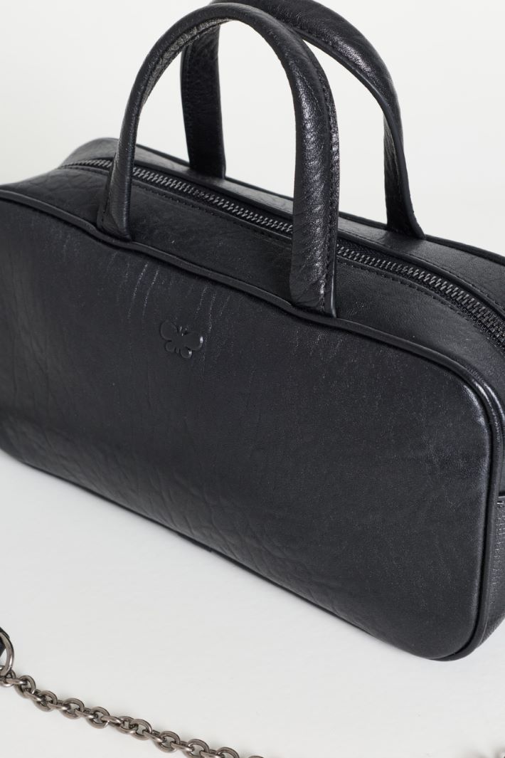 Leather bowling bag - BLACK - Intrend - 4
