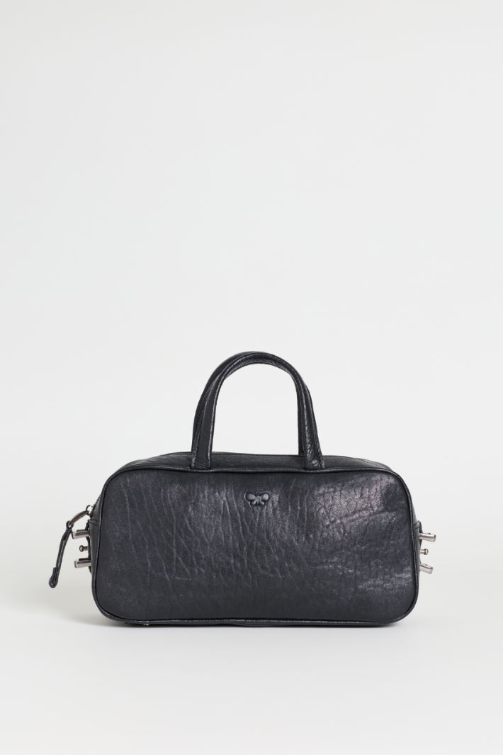 Leather bowling bag - BLACK - Intrend