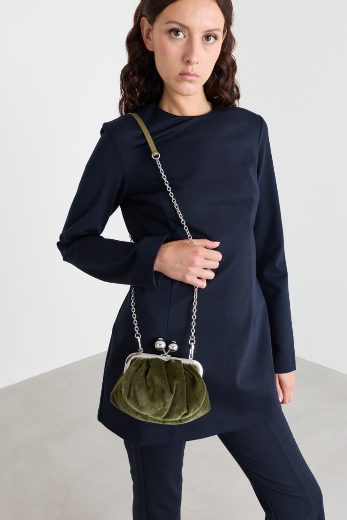 Cut Velvet Clutch - GREEN - Intrend - 5
