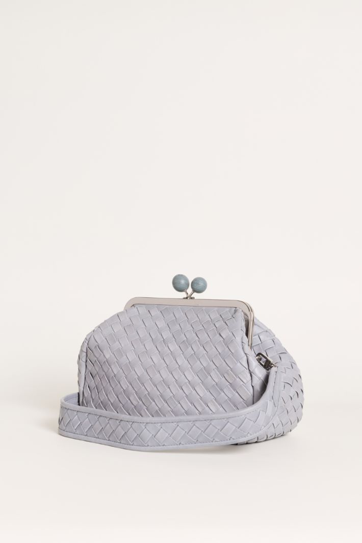 Clutch in pelle intrecciata - GRIGIO - Intrend - 2