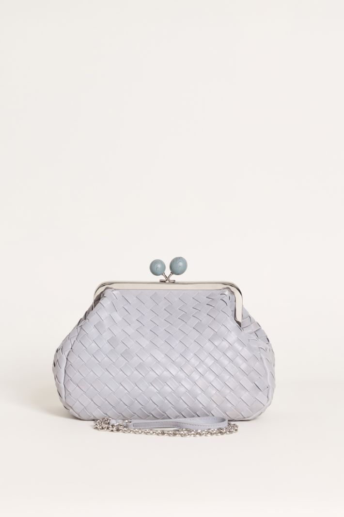 Clutch in pelle intrecciata - GRIGIO - Intrend - 3